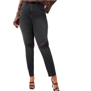 GOOD AMERICAN Good Classic Distressed Straight Jeans Size 4/27✨